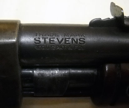 detail, markings on right side of Stevens No. 70 barrel
